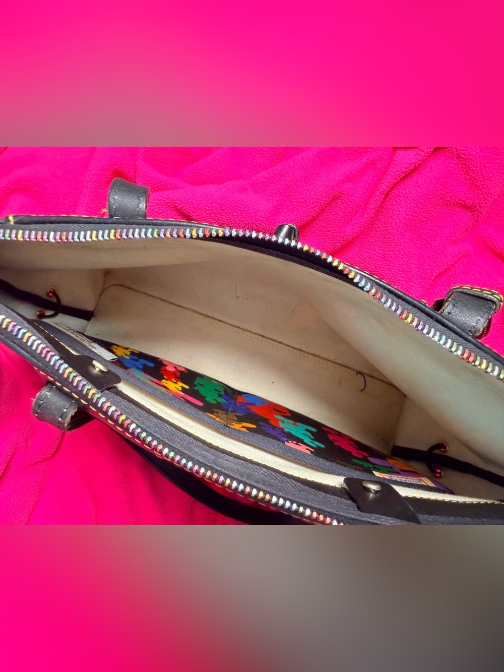Dooney & Bourke Multicolor Mickey Silhouette Tote Bag - Picture 11 of 11